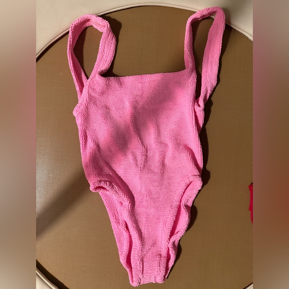 Bubble gum Pink HUNZA G One Piece Swimsuit